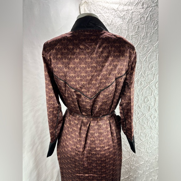 New We are HAH x Free People LegHAHcy Logo Printed Robe, Brown Sugar, Size XS - Picture 8 of 12